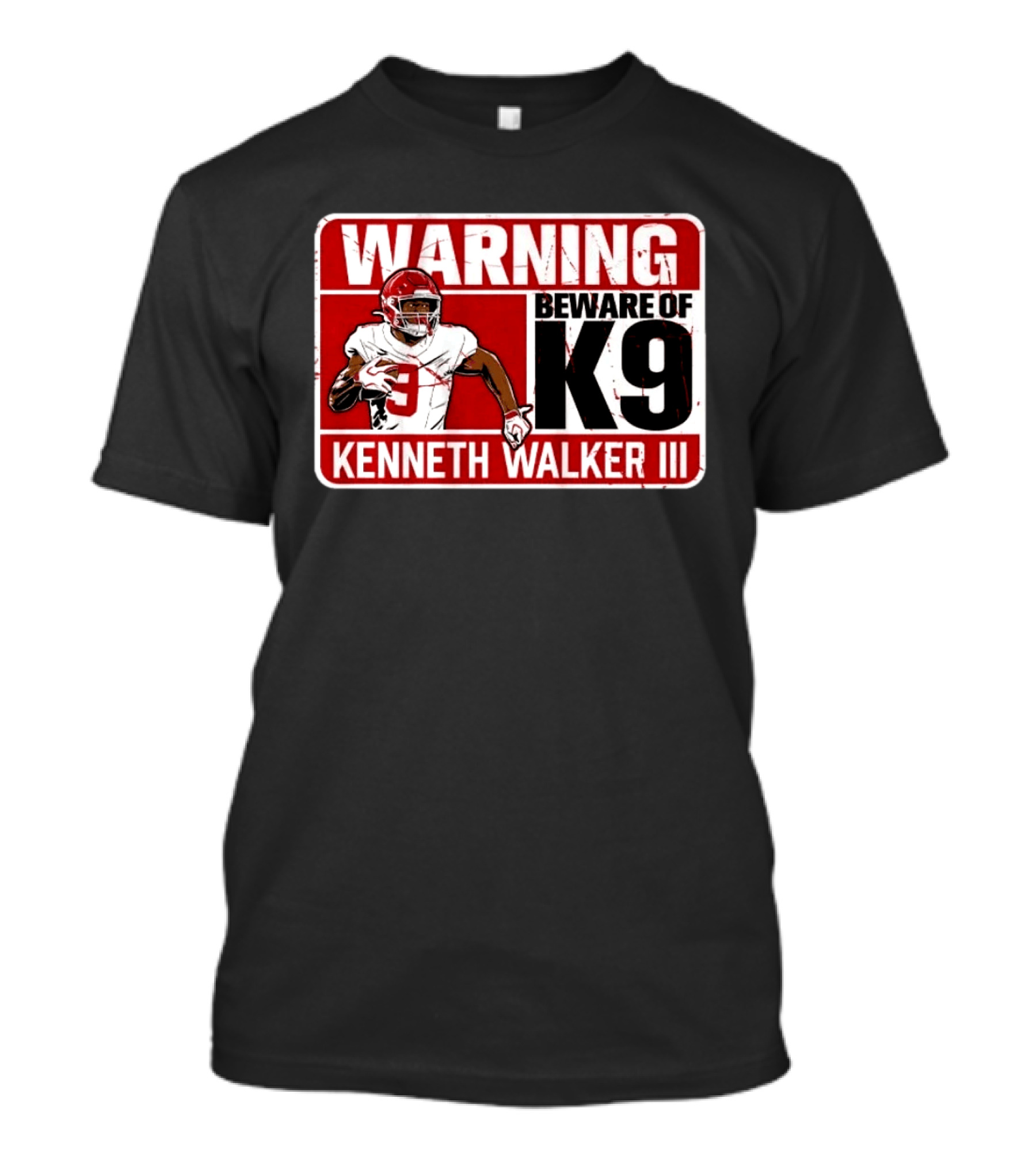 Kenneth Walker III Warning Beware Of K9 Football Player T-Shirt