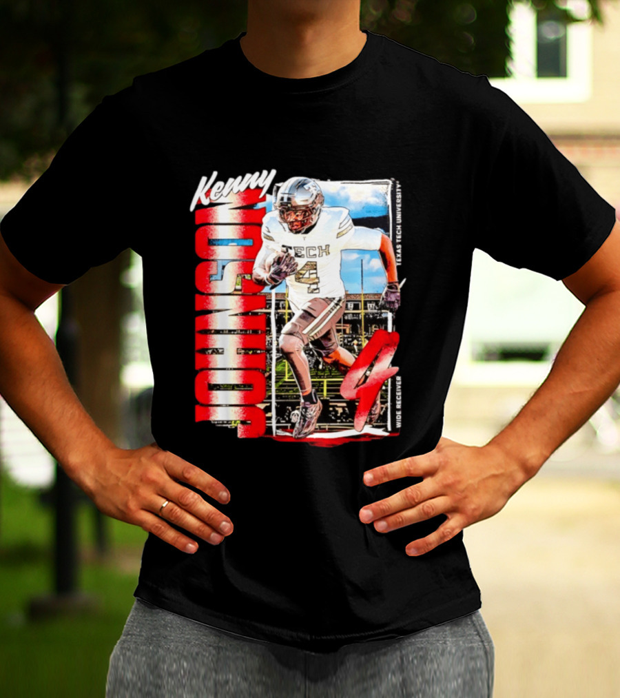 Kenny Johnson Texas Tech Red Raiders Wide Receiver Football NCAA Cards Stadium T-Shirt