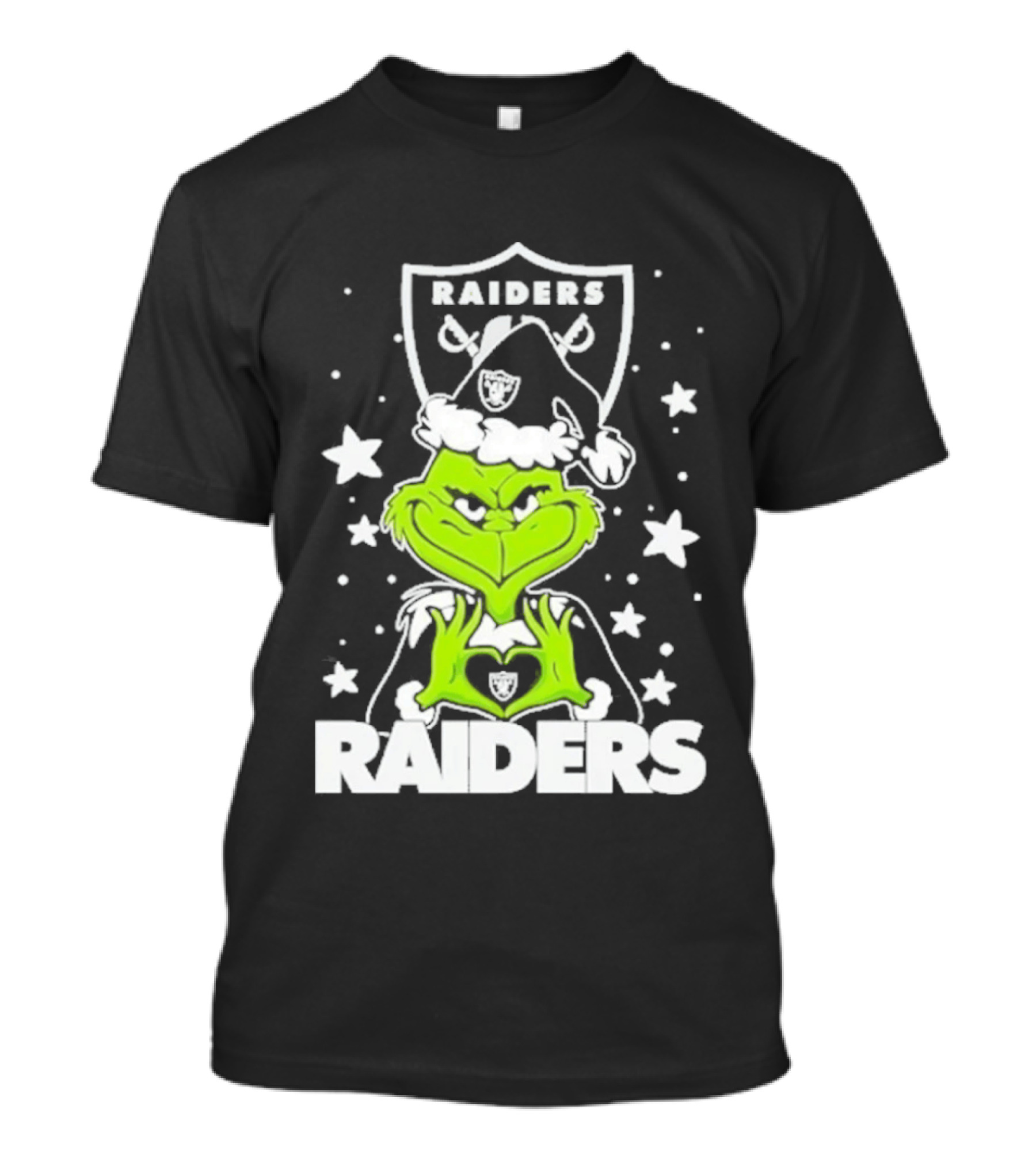 Las Vegas Raiders Grinch Love Hands Christmas Football 2026 T-Shirt