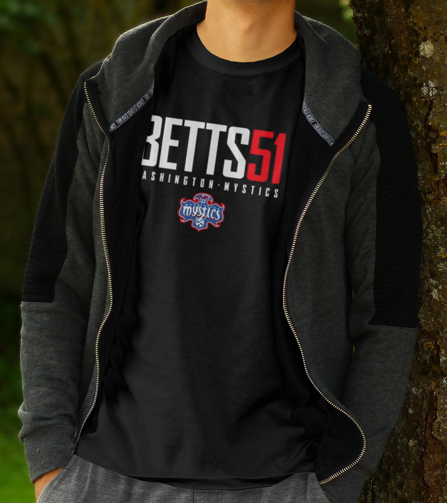 Betts 51 Washington Mystics WNBA Mystics Team Logo NBA Merchandise T-Shirt