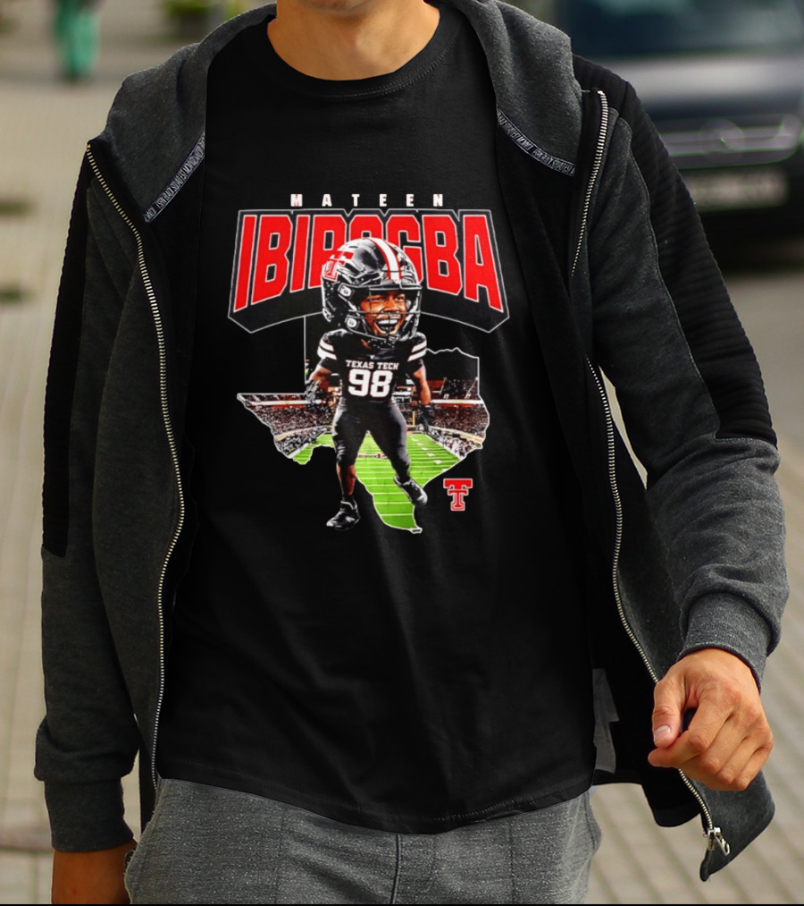 Mateen Ibirogba Texas Tech Red Raiders Football NCAA Caricature Stadium T-Shirt