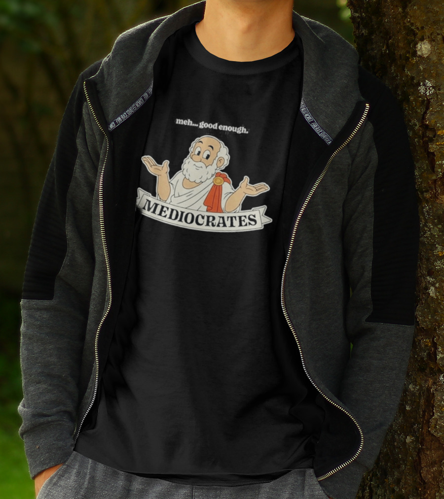 Mediocrates Meh Good Enough Greek Philosopher Cartoon T-Shirt