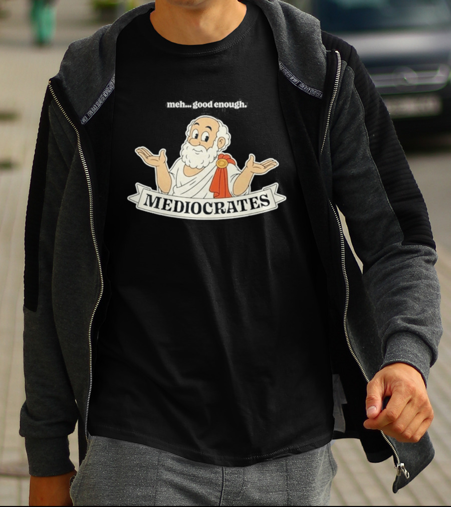 Mediocrates Meh Good Enough Greek Philosopher Cartoon T-Shirt
