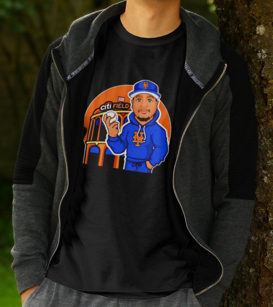 New York Mets Citi Field Baseball Player Caricature T-Shirt