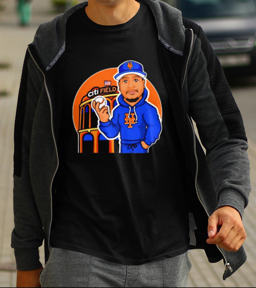 New York Mets Citi Field Baseball Player Caricature T-Shirt