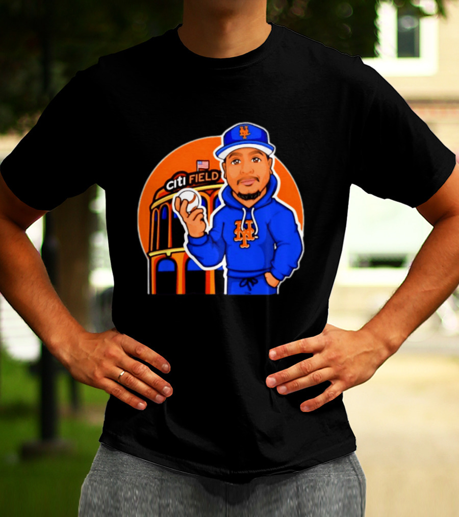 New York Mets Citi Field Baseball Player Caricature T-Shirt