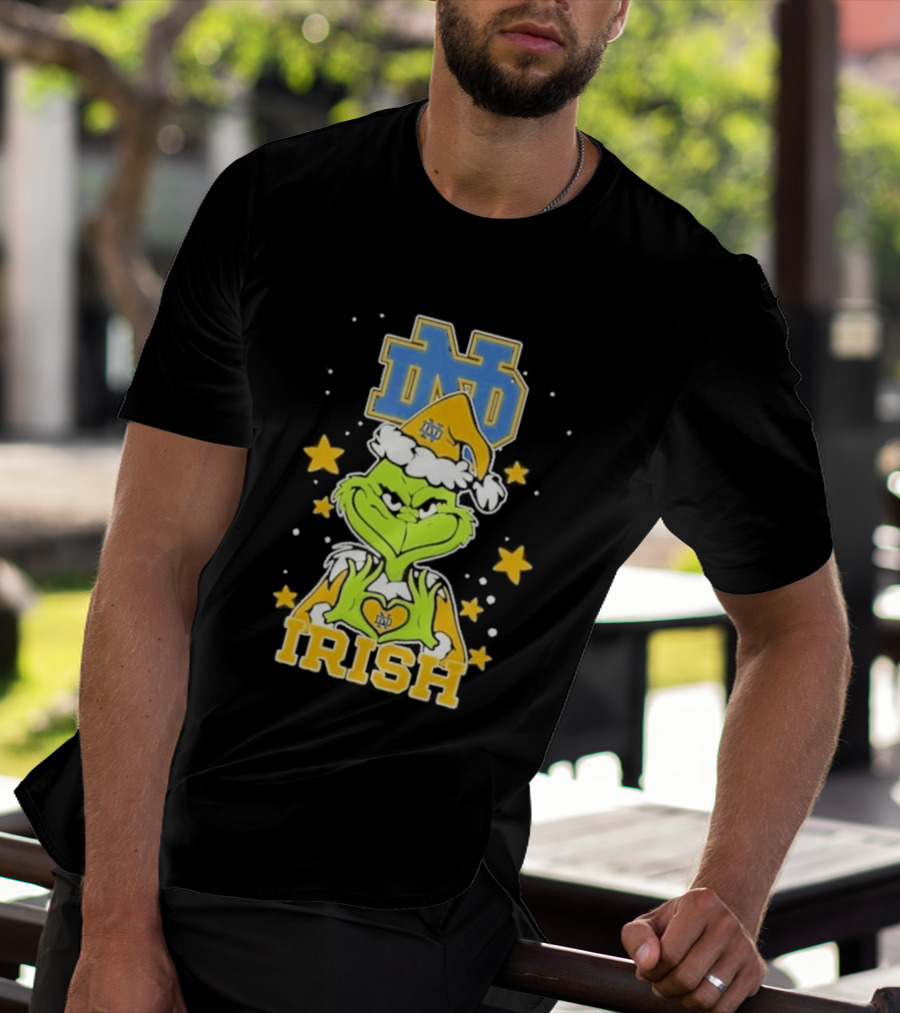 Notre Dame Fighting Irish Grinch Love Hands Christmas 2026 Football T-Shirt
