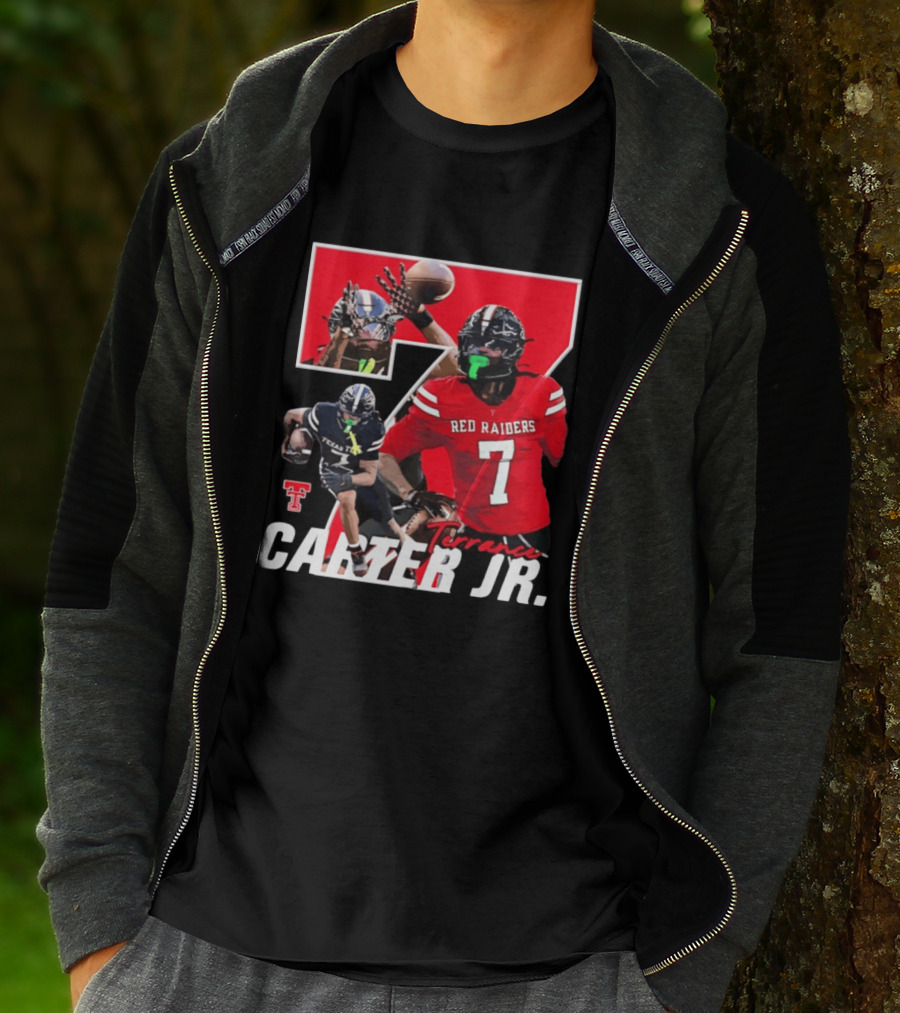 Terrance Carter Jr Red Raiders Texas Tech Football Player Collage NCAA Number 7 T-Shirt