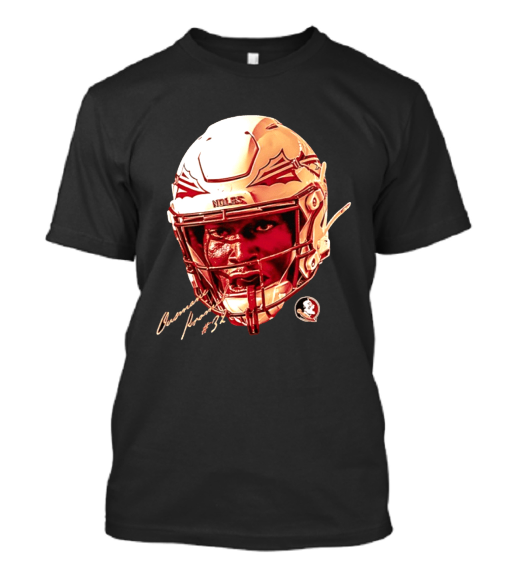 Ousmane Kromah #32 Florida State Seminoles NCAA Football Helmet Noles Game Face T-Shirt