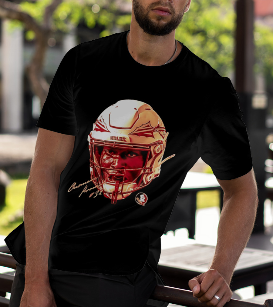 Ousmane Kromah #32 Florida State Seminoles NCAA Football Helmet Noles Game Face T-Shirt