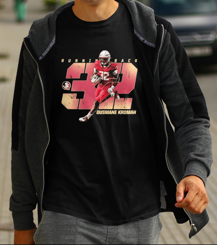 Florida State Seminoles Running Back Ousmane Kromah No 32 Football T-Shirt