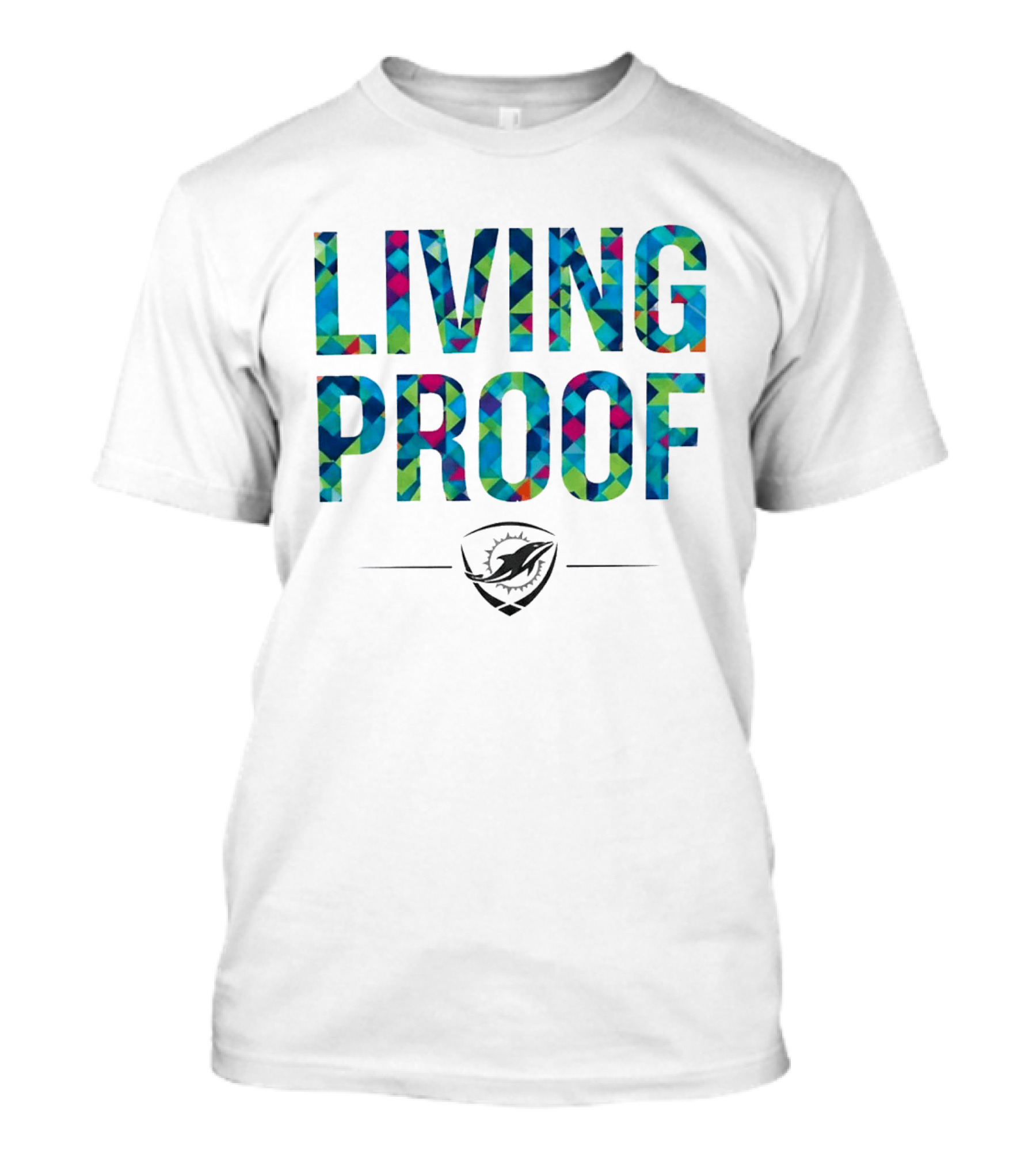 Dolphins Living Proof Crucial Catch Multicolor T-Shirt