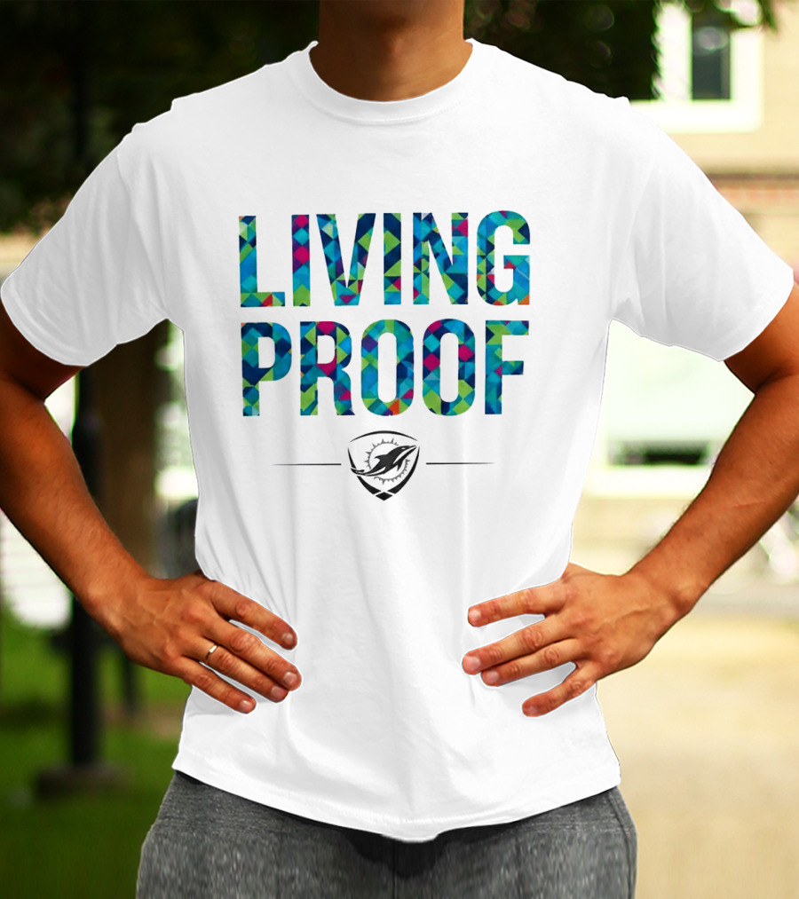 Dolphins Living Proof Crucial Catch Multicolor T-Shirt