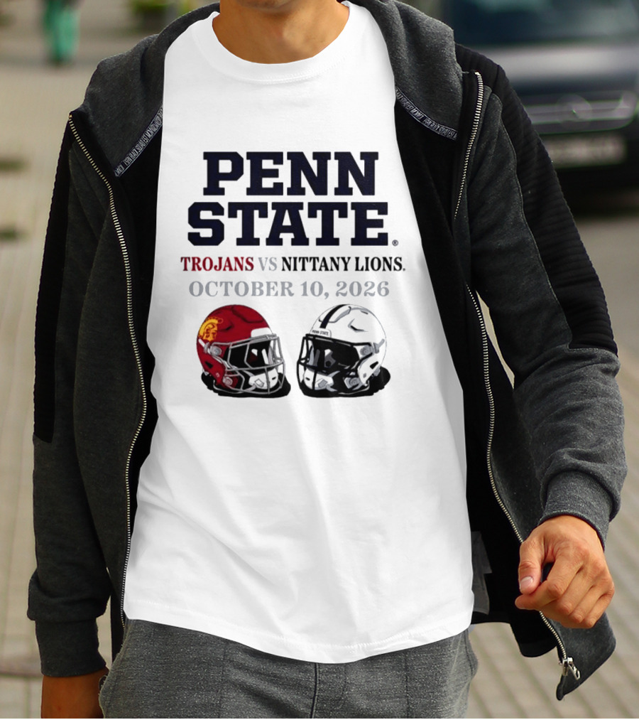 Penn State Vs USC Trojans Nittany Lions October 10 2026 Football Helmets T-Shirt