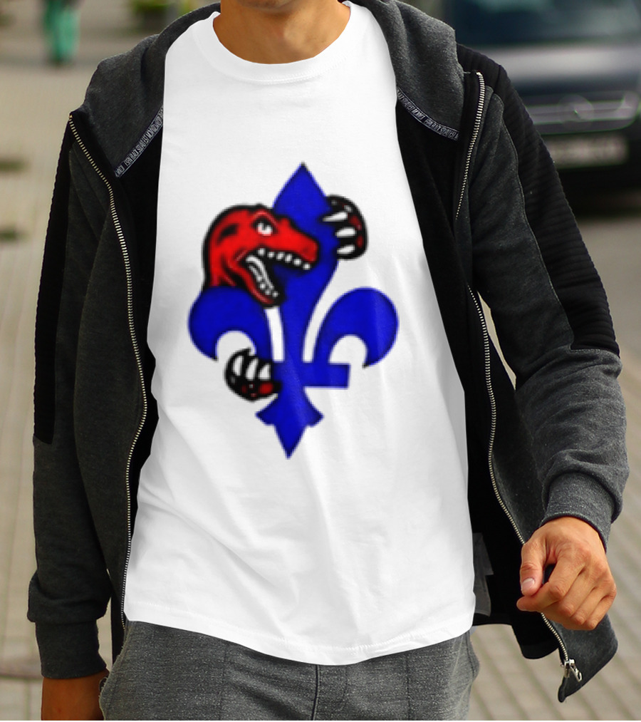 Toronto Raptors Vs Miami Heat Ville De Quebec 2026 Two Sided Fleur De Lis Raptors Claw T-Shirt