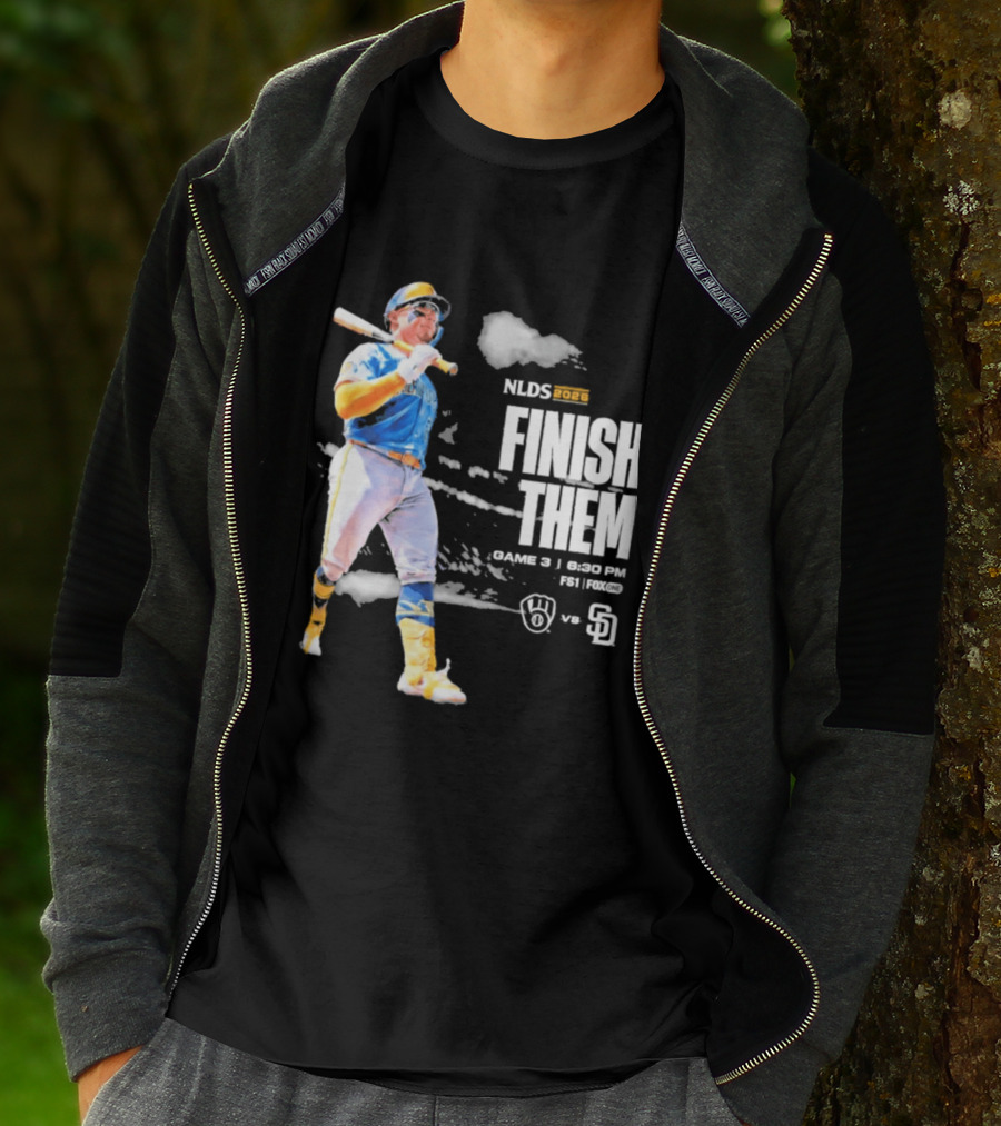 NLDS 2026 Finish Them Game 5 Brewers Vs Padres Playoff Showdown T-Shirt