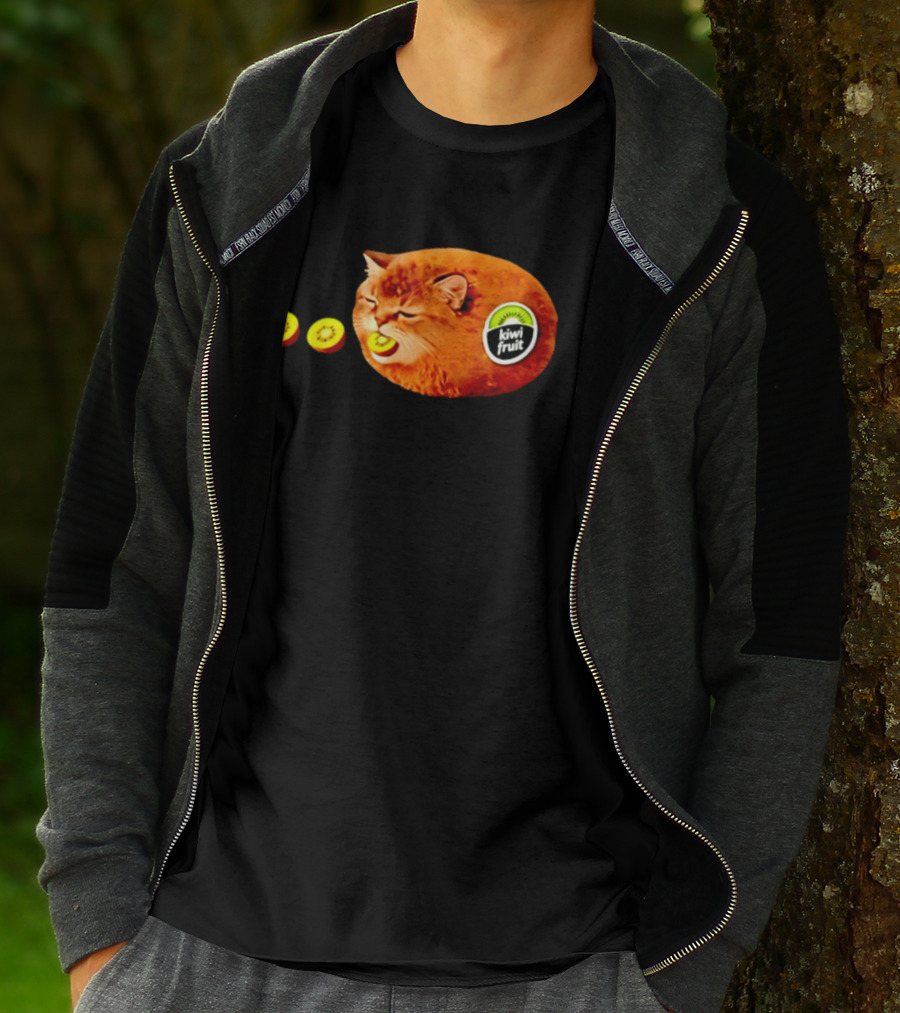 Kiwi Fruit Cat Meme Hilarious Feline Kiwi Hybrid T-Shirt