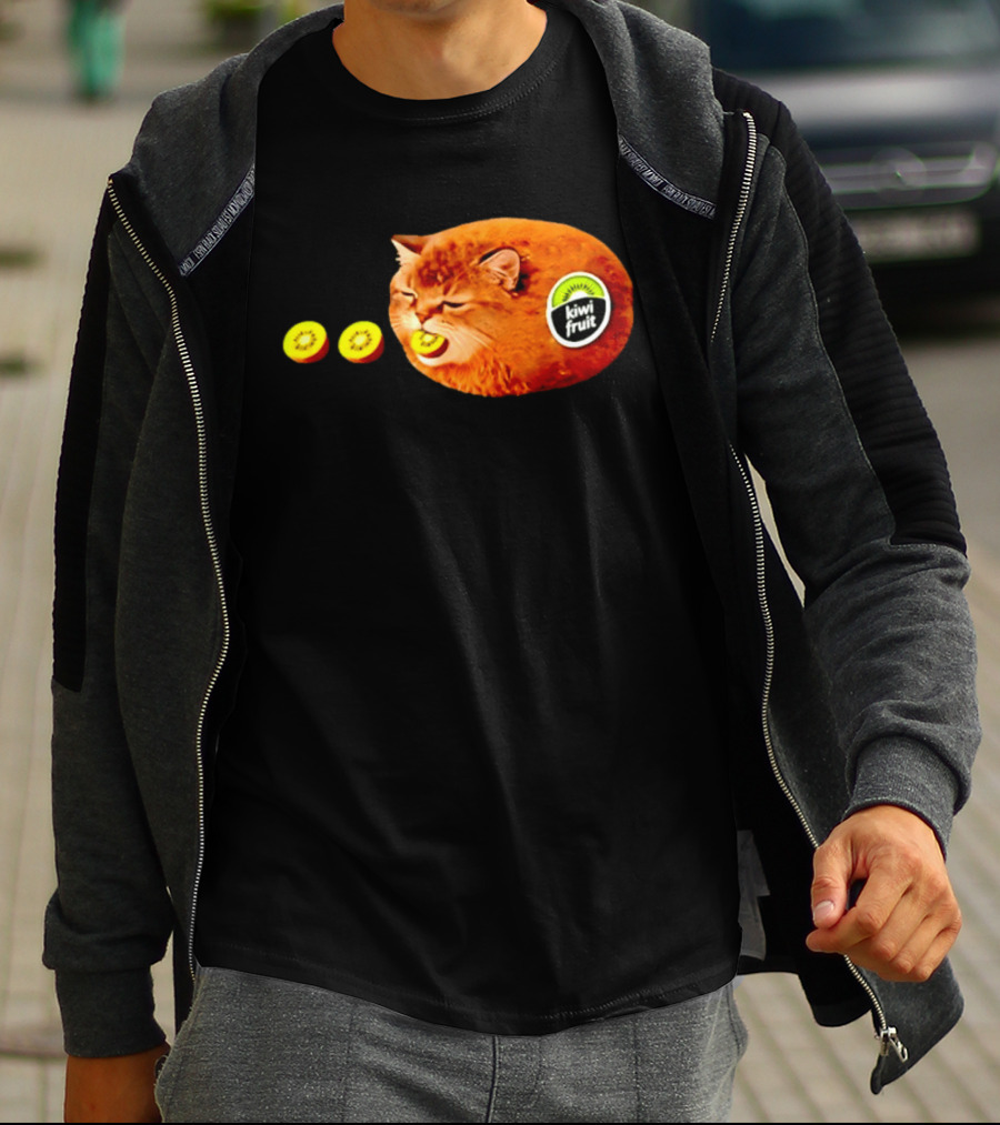 Kiwi Fruit Cat Meme Hilarious Feline Kiwi Hybrid T-Shirt