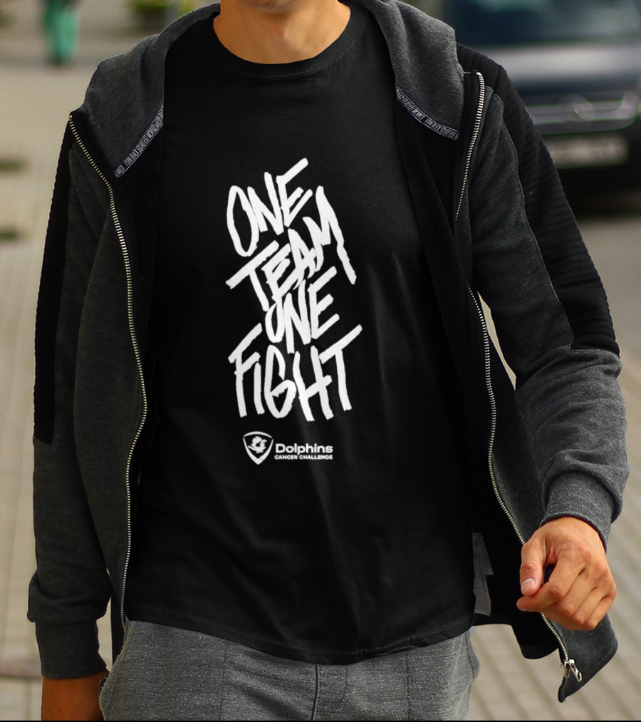 Dolphins One Team One Fight Crucial Catch NFL Fan Support T-Shirt