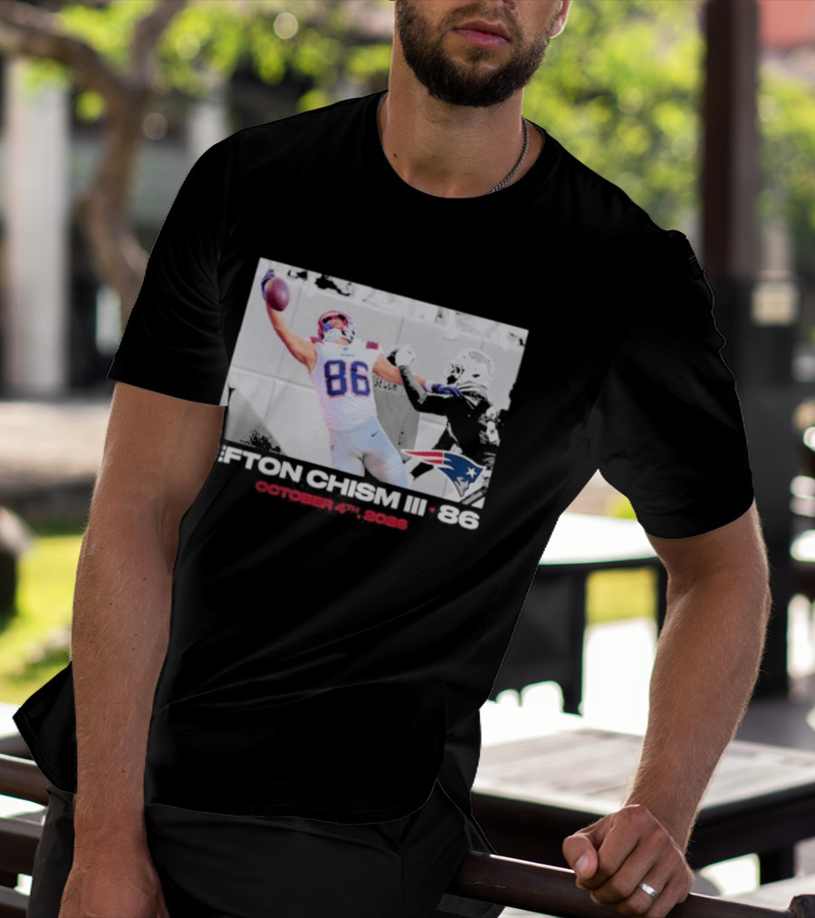 Efton Chism III New England Patriots Week 4 Black Flash Football Highlight T-Shirt