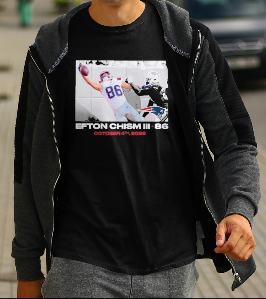 Efton Chism III New England Patriots Week 4 Black Flash Football Highlight T-Shirt