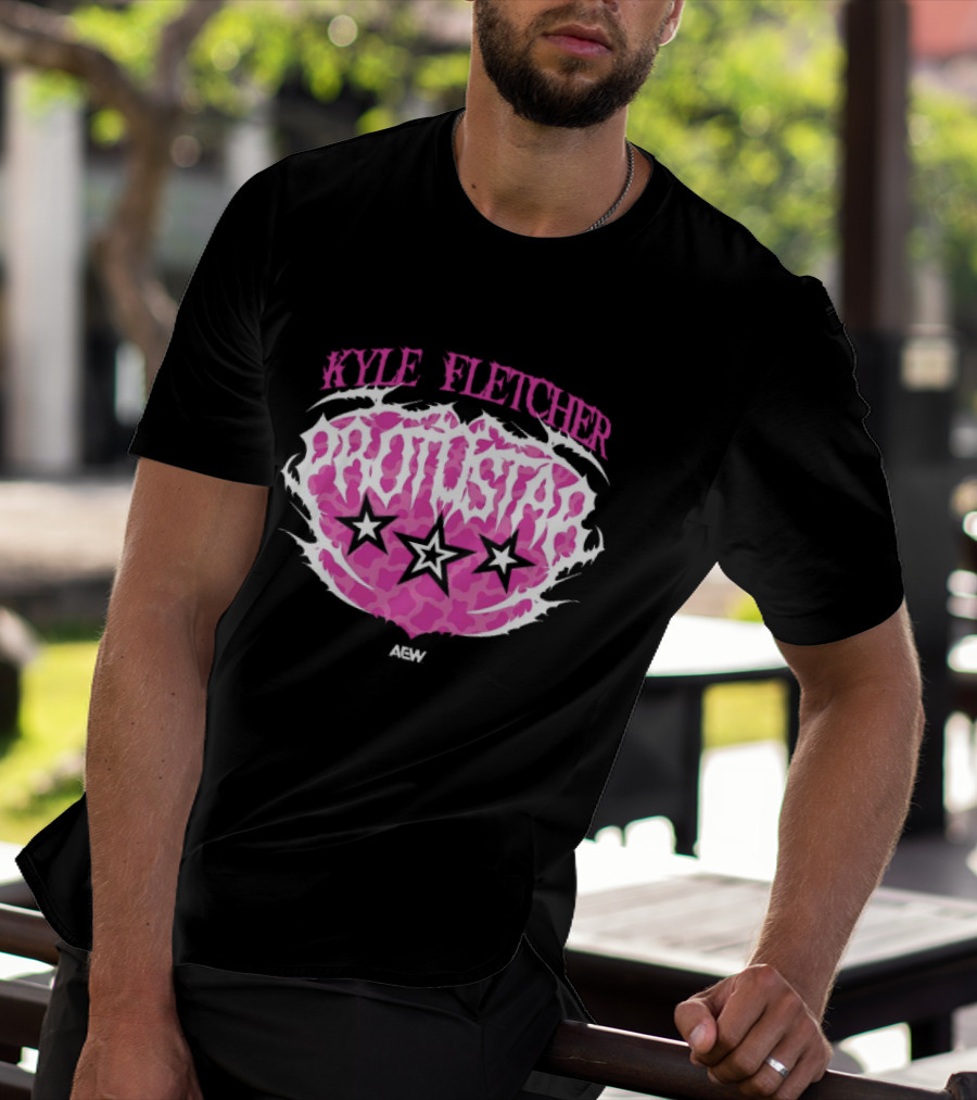 Kyle Fletcher Protostar AEW 2026 Three Stars Retro Pink T-Shirt