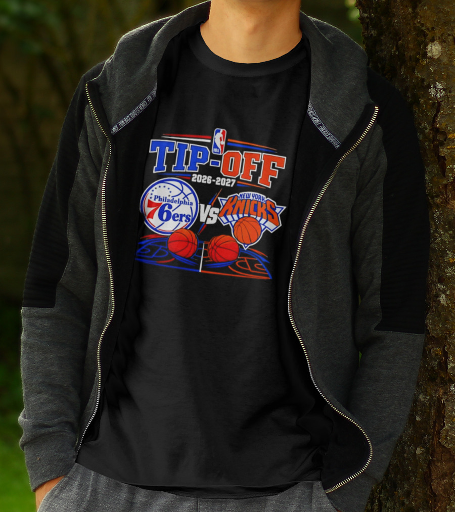 Philadelphia 76ers Vs New York Knicks NBA Tip Off 2026 2027 Matchup T-Shirt