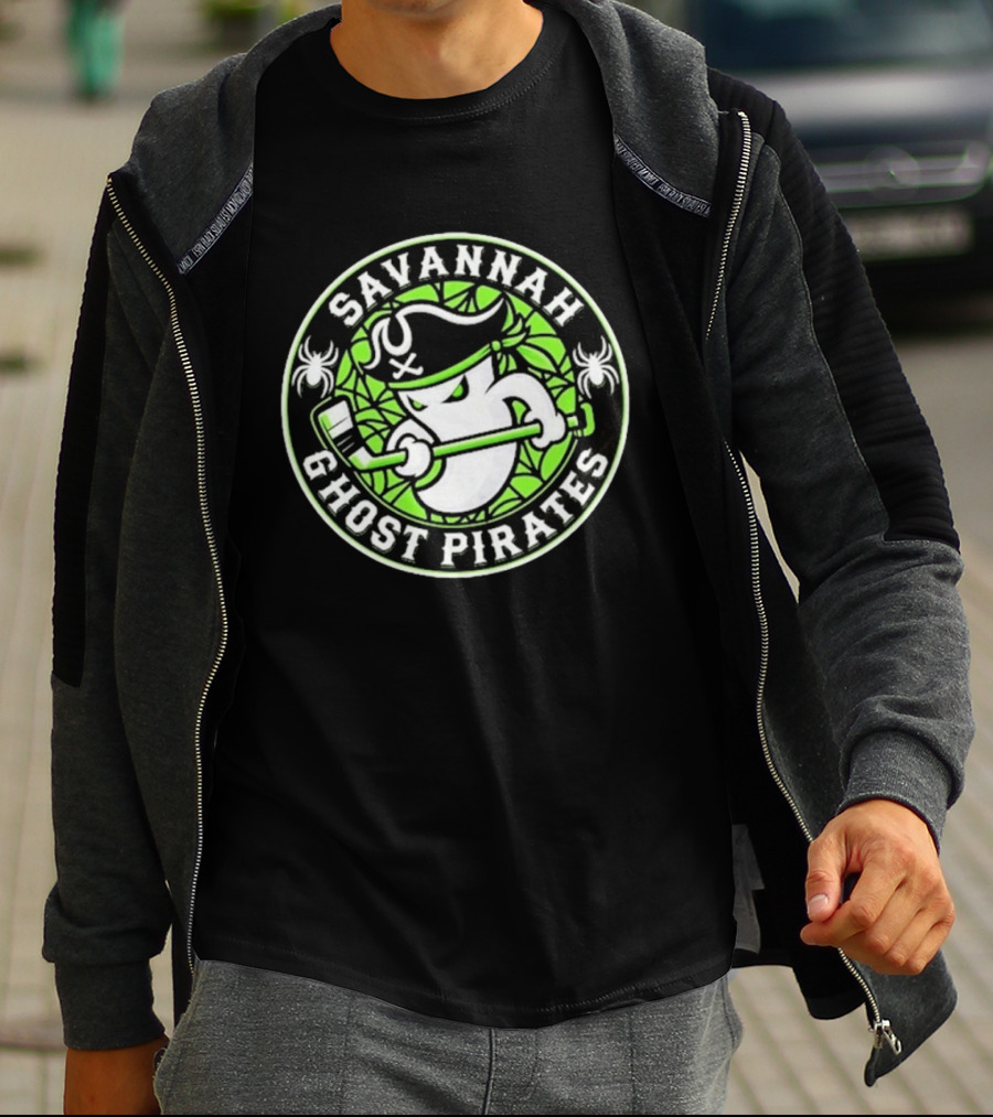 Savannah Ghost Pirates Hockey ECHL Team Green T-Shirt