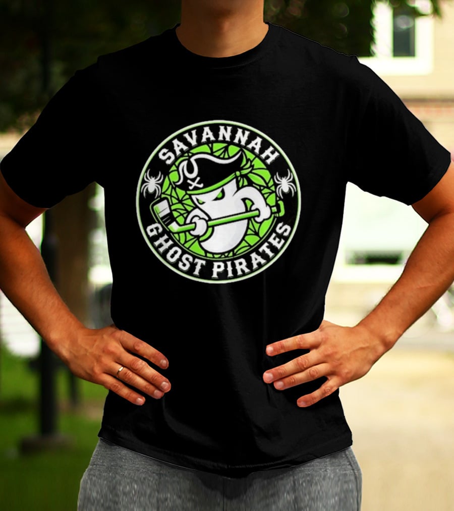 Savannah Ghost Pirates Hockey ECHL Team Green T-Shirt
