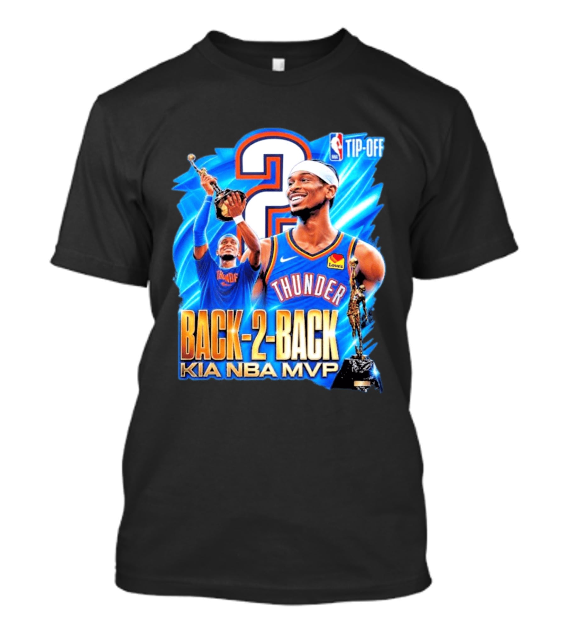 Kia NBA MVP Thunder Back 2 Back Shai Gilgeous Alexander 2026 T-Shirt