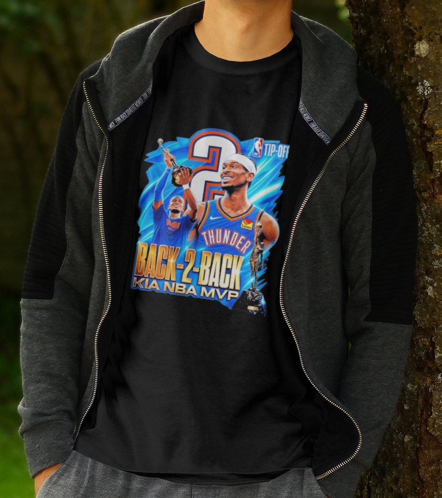 Kia NBA MVP Thunder Back 2 Back Shai Gilgeous Alexander 2026 T-Shirt