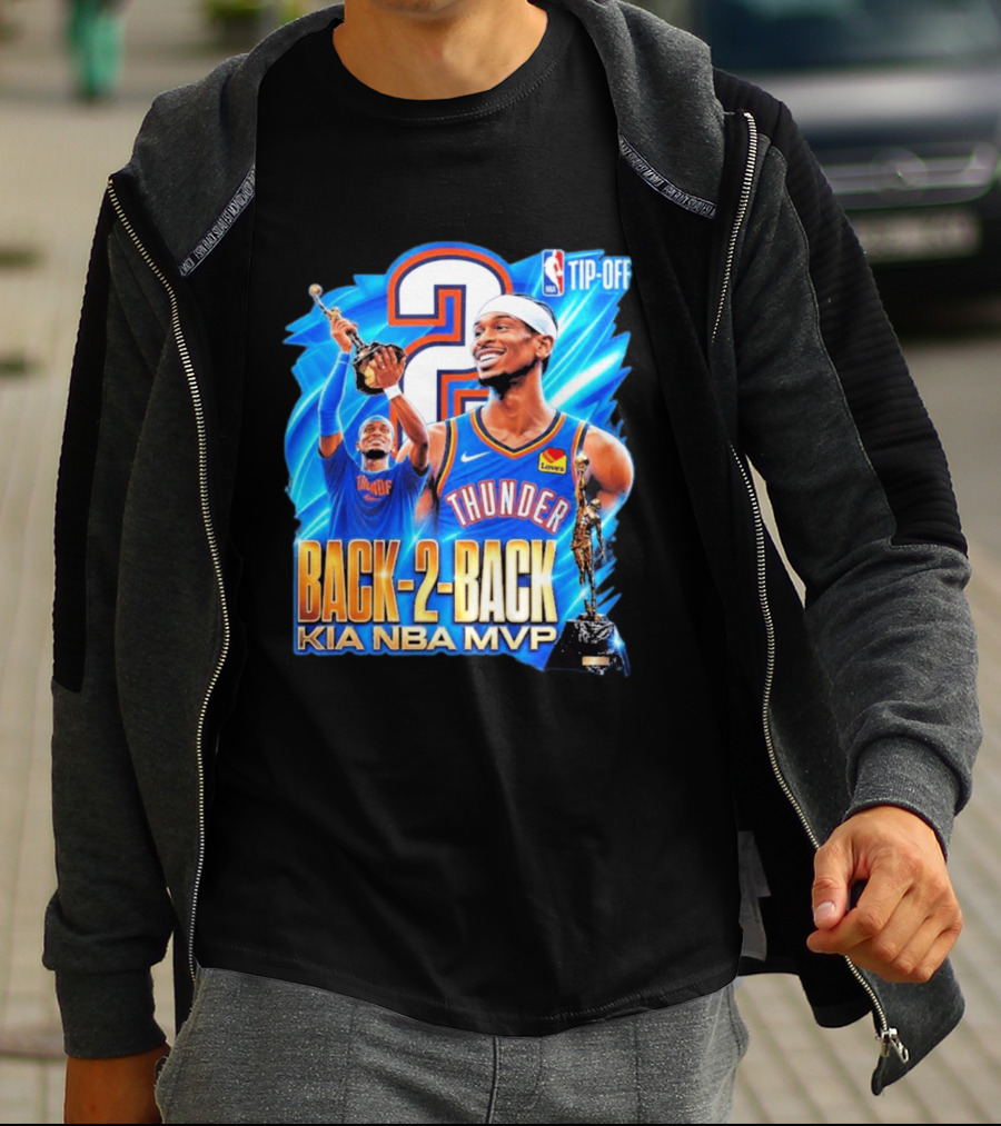 Kia NBA MVP Thunder Back 2 Back Shai Gilgeous Alexander 2026 T-Shirt