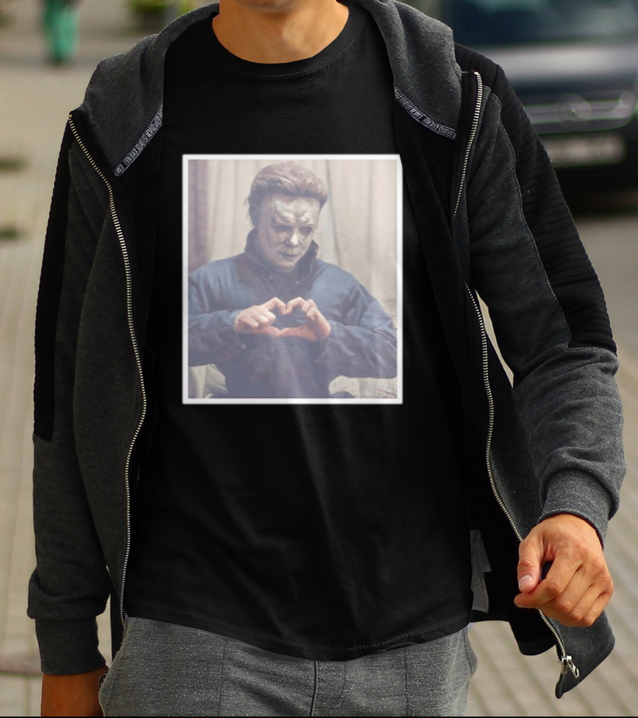 Michael Myers Heart Hands Halloween Horror Iconic Mask T-Shirt