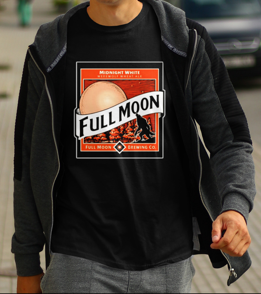 Midnight White Werewolf Wheat Ale Full Moon Brewing Co Full Moon T-Shirt