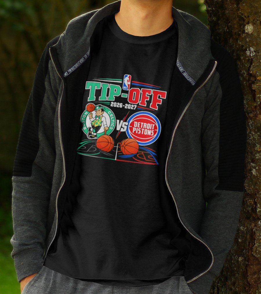 NBA Tip Off 2026 2027 Boston Celtics Vs Detroit Pistons Opening Night T-Shirt