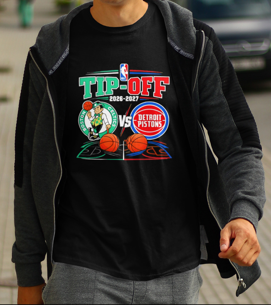 NBA Tip Off 2026 2027 Boston Celtics Vs Detroit Pistons Opening Night T-Shirt