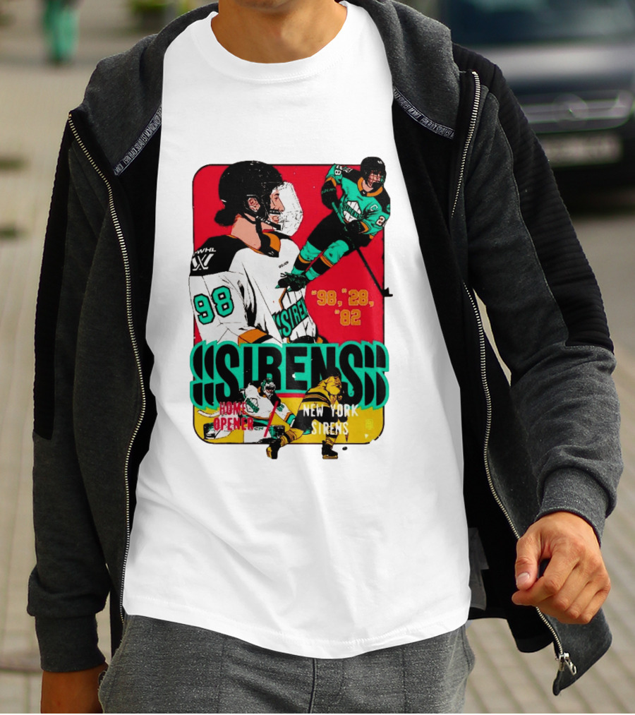 Sirens Home Opener New York Sirens '98 '28 '82 Hockey T-Shirt