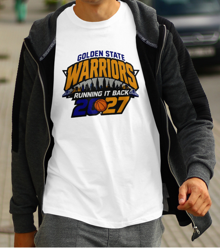 Golden State Warriors Running It Back 2027 Skyline NBA Basketball T-Shirt