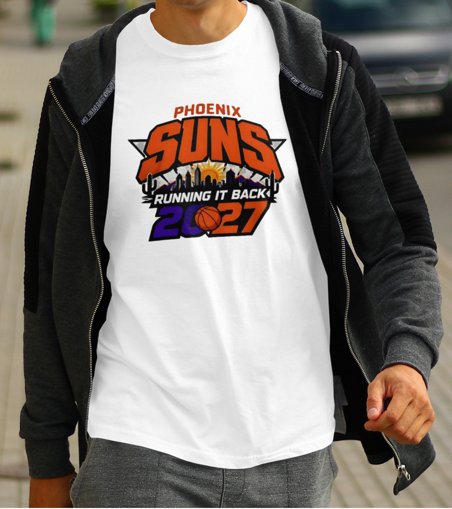 Phoenix Suns Running It Back 2027 NBA Skyline Basketball T-Shirt
