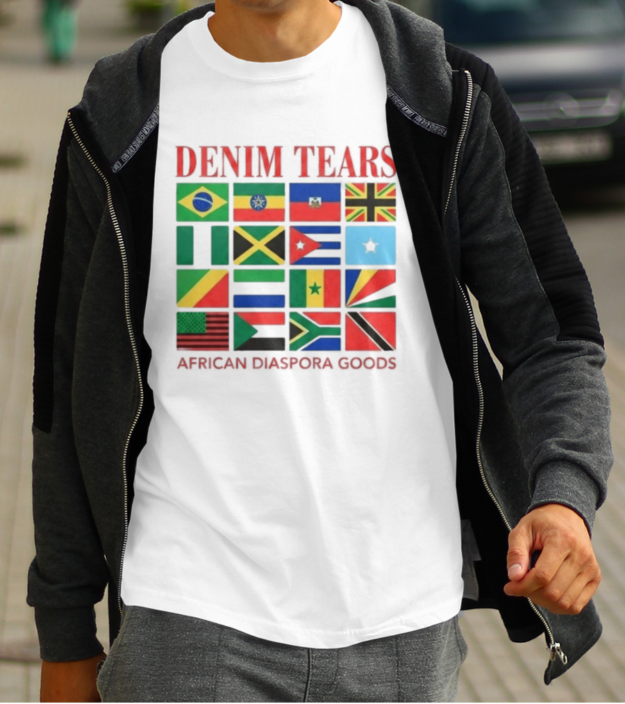 Denim Tears African Diaspora Goods Flags Brazil Jamaica Trinidad Haiti Somalia T-Shirt
