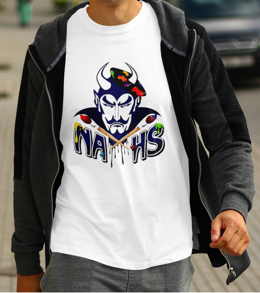 NAHS Artist Blue Devil Paintbrush Palette T-Shirt