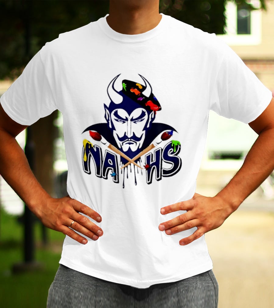 NAHS Artist Blue Devil Paintbrush Palette T-Shirt