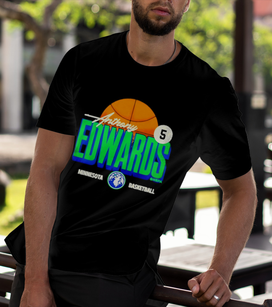 Anthony Edwards 5 Minnesota Basketball Timberwolves Player T-Shirt