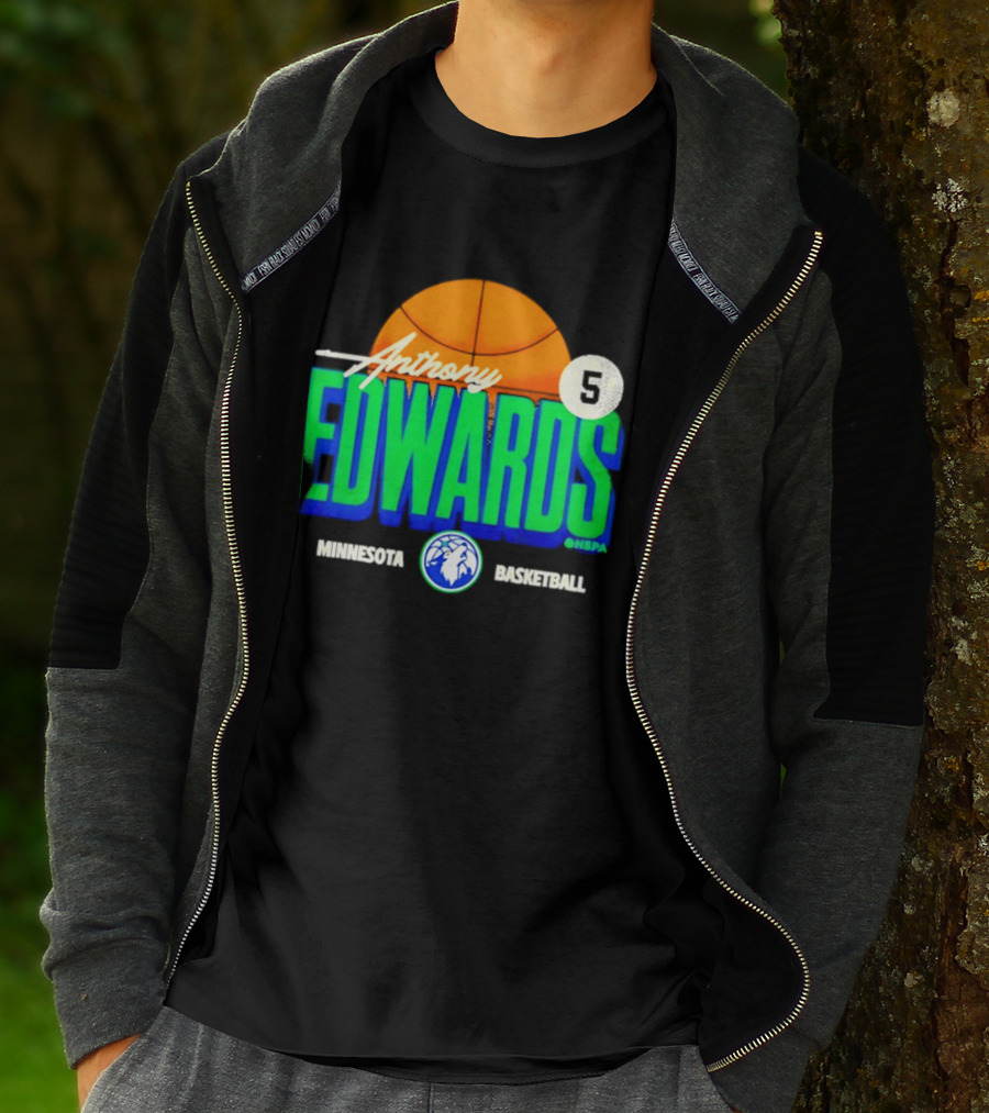 Anthony Edwards 5 Minnesota Basketball Timberwolves Player T-Shirt