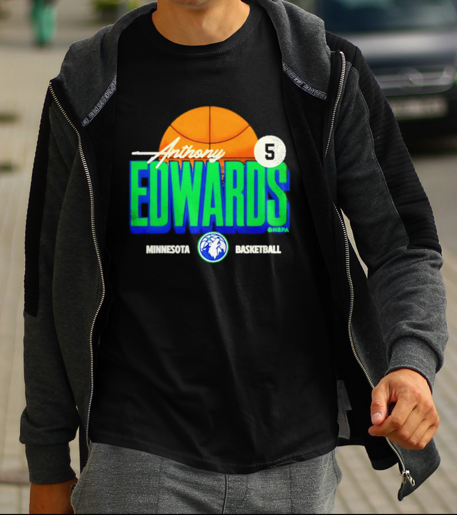 Anthony Edwards 5 Minnesota Basketball Timberwolves Player T-Shirt