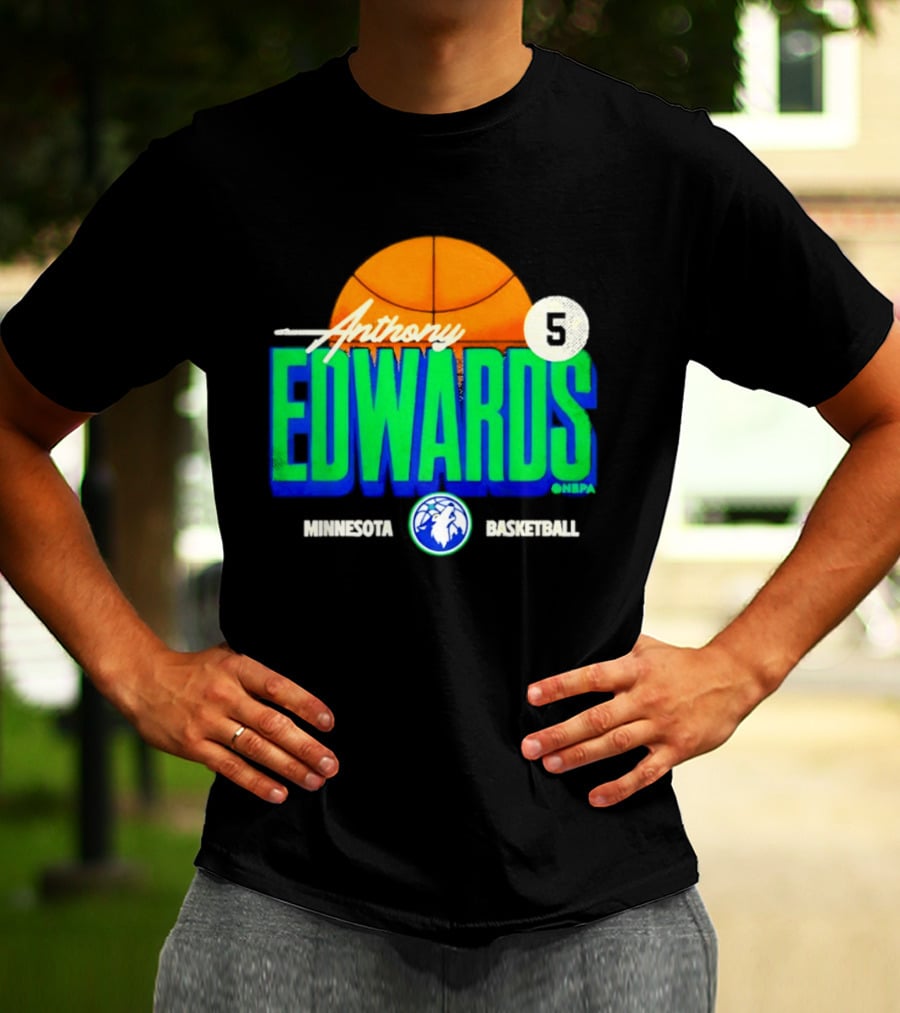 Anthony Edwards 5 Minnesota Basketball Timberwolves Player T-Shirt