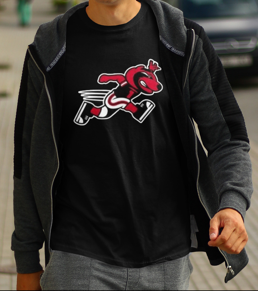 Arkansas State Red Wolves Running Mascot 2026 Black Fan Gear T-Shirt