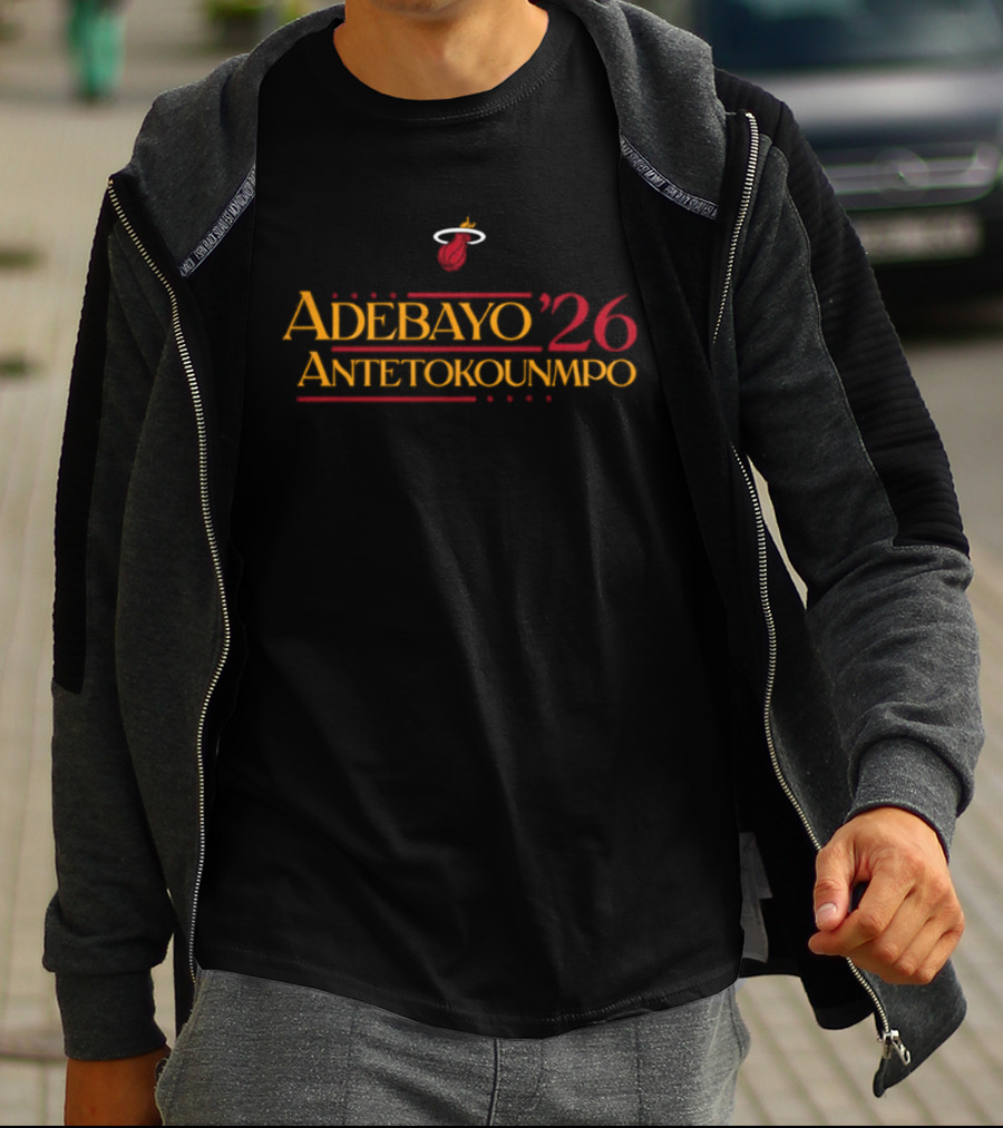 Adebayo Antetokounmpo '26 Miami Heat T-Shirt