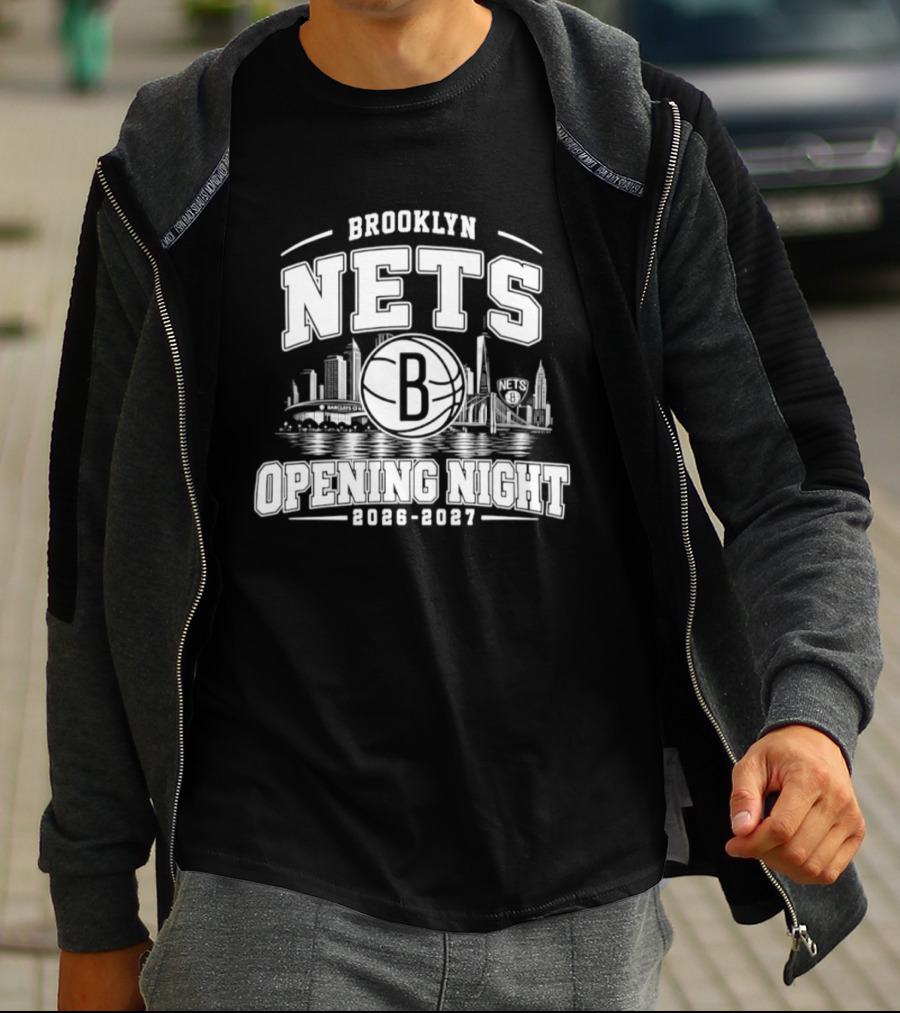 Brooklyn Nets Opening Night 2026 2027 City Skyline T-Shirt