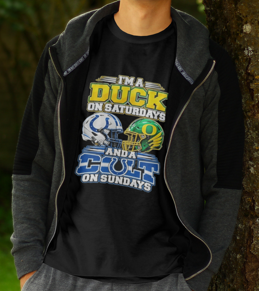 I'm A Duck On Saturdays And A Colt On Sundays Helmet Clash T-Shirt